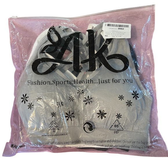 AKAMC 3 Pack Med Support Cross Back Wire Fee Removable Cups Sport Bras A193-72 - Picture 11 of 14